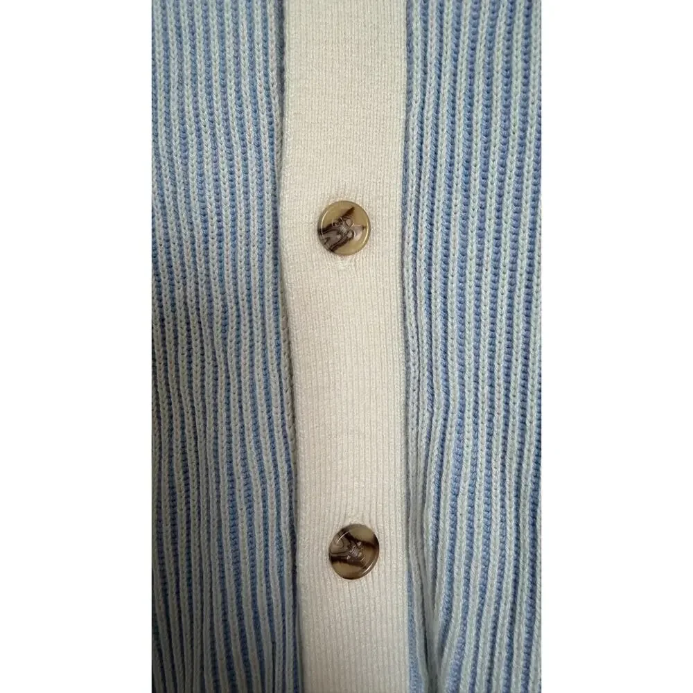 Goodfellow & Co Men's XXL Rib Knit Button Sweater Blue Ivory NWT FAST SHIPPING